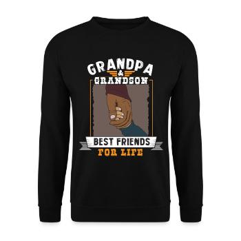 Grandpa And Grandson - Unisex Sweatshirt - black - Front - Alina (178cm) & Michal (187cm)