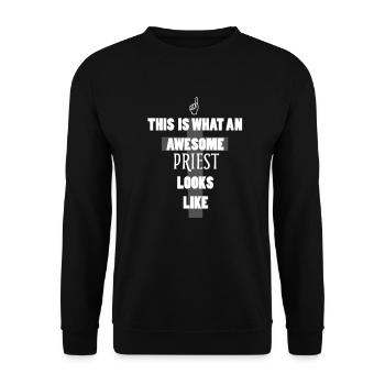 What An Awesome Priest - Unisex Sweatshirt - black - Front - Alina (178cm) & Michal (187cm)
