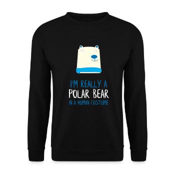 I'm Really a Polar Bear - Unisex Sweatshirt - black - Front - Alina (178cm) & Michal (187cm)