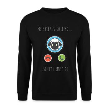 My Sheep Is Calling - Unisex Sweatshirt - black - Front - Alina (178cm) & Michal (187cm)