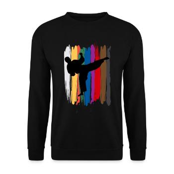 Taekwondo Belts Silhouette - Unisex Sweatshirt - black - Front - Alina (178cm) & Michal (187cm)