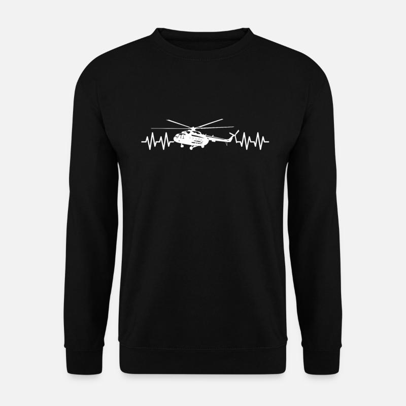 Helicopter Heartbeat - Unisex Sweatshirt - black
