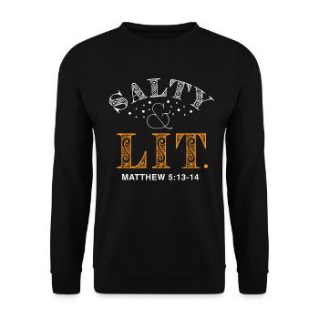 Salty And Lit - Unisex Sweatshirt - black - Front - Alina (178cm) & Michal (187cm)