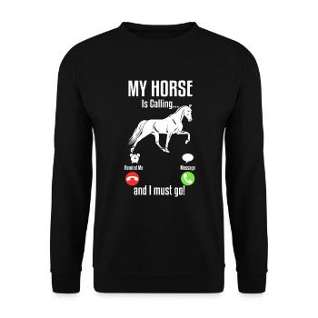My Horse Is Calling - Unisex Sweatshirt - black - Front - Alina (178cm) & Michal (187cm)