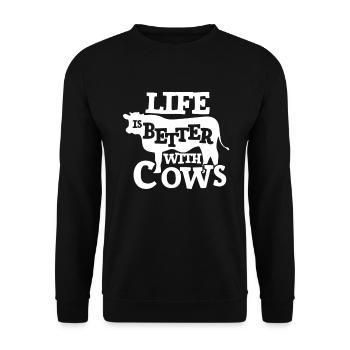 La vie est meilleure avec les vaches autour - Sweat-shirt Unisexe - noir - Devant - Alina (178cm) & Michal (187cm)
