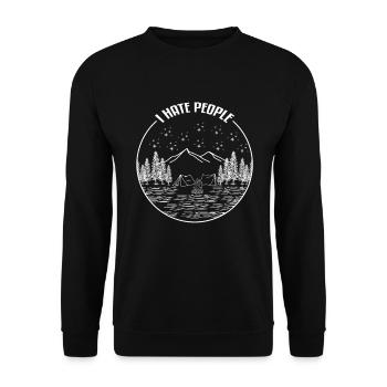 Camping I Hate People - Unisex Sweatshirt - black - Front - Alina (178cm) & Michal (187cm)