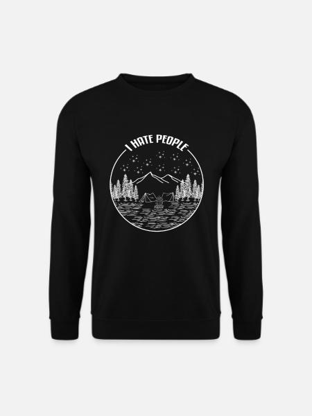 Camping Ich hasse Menschen - Unisex Pullover - Schwarz