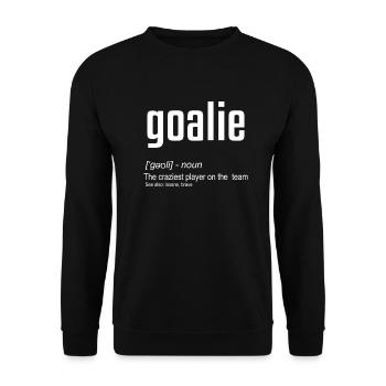 Goalie-Definition - Unisex Pullover - Schwarz - Vorne - Alina (178cm) & Michal (187cm)