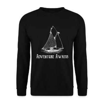 Adventure Awaits - Unisex Sweatshirt - black - Front - Alina (178cm) & Michal (187cm)