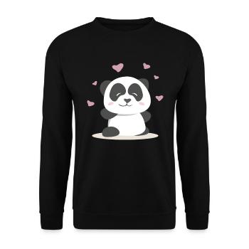 Kawaii Panda - Unisex Sweatshirt - black - Front - Alina (178cm) & Michal (187cm)