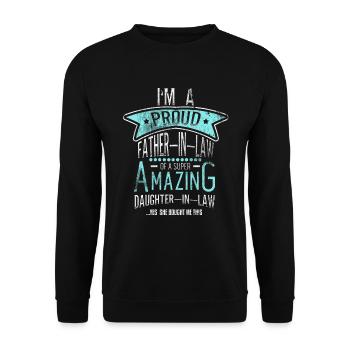 Fier beau-père - Sweat-shirt Unisexe - noir - Devant - Alina (178cm) & Michal (187cm)