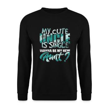 Mein süßer Onkel ist Single - Unisex Pullover - Schwarz - Vorne - Alina (178cm) & Michal (187cm)