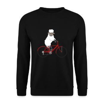 Moutons, équitation, a, cycliste, fermier, vélo, moutons - Sweat-shirt Unisexe - noir - Devant - Alina (178cm) & Michal (187cm)