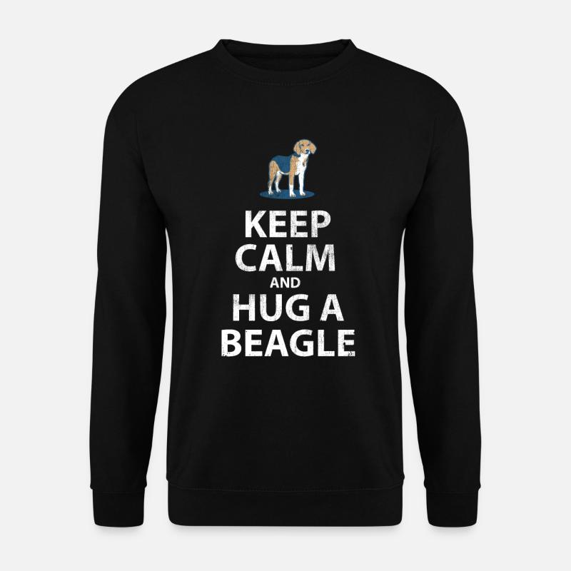 Gardez le calme et étreignez un Beagle - Sweat-shirt Unisexe - noir