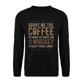 Grant Me The Coffee & The Whiskey Drinking - Unisex Sweatshirt - black - Front - Alina (178cm) & Michal (187cm)