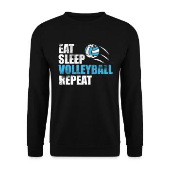 Mangez Sommeil Volleyball Répétez Entraîneur Sport Ballon Athl - Sweat-shirt Unisexe - noir - Devant - Alina (178cm) & Michal (187cm)