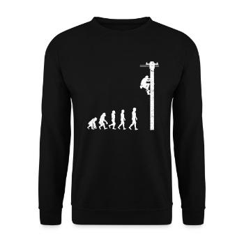 Evolution of Lineman Elektroingenieur Electrici - Unisex Pullover - Schwarz - Vorne - Alina (178cm) & Michal (187cm)