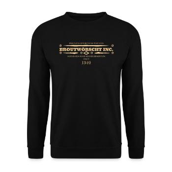 Broutwörscht Inc. since 1349 - Unisex Pullover - Schwarz - Vorne - Alina (178cm) & Michal (187cm)