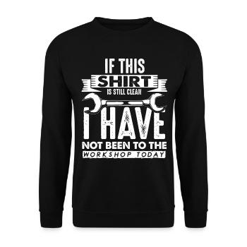 Mechaniker lustiges Geschenk Spurch Werkstatt - Unisex Pullover - Schwarz - Vorne - Alina (178cm) & Michal (187cm)
