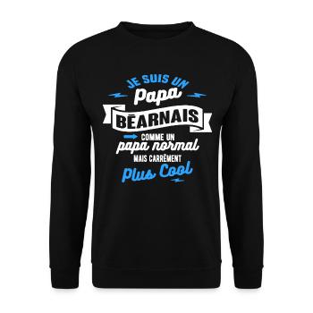 papa béarnais mais plus cool - Sweat-shirt Unisexe - noir - Devant - Alina (178cm) & Michal (187cm)