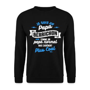 papa bérrichon mais plus cool - Sweat-shirt Unisexe - noir - Devant - Alina (178cm) & Michal (187cm)