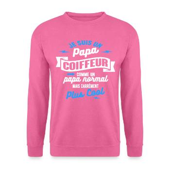 papa coiffeur mais plus cool - Sweat-shirt Unisexe - rose - Devant