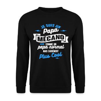 papa mécano mais plus cool - Sweat-shirt Unisexe - noir - Devant - Alina (178cm) & Michal (187cm)