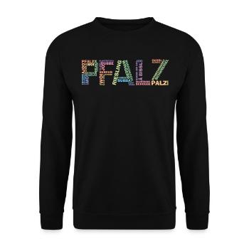 Pfalz Palz Pfälzer Dialekt Pfälzisch Schorle - Unisex Pullover - Schwarz - Vorne - Alina (178cm) & Michal (187cm)