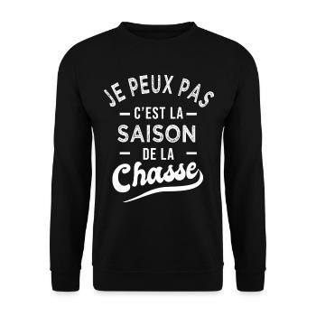 je peux pas saison chasse chasseur humour - Sweat-shirt Unisexe - noir - Devant - Alina (178cm) & Michal (187cm)