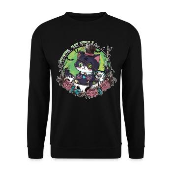 Das Erwachen von Catleman Jack - Unisex Pullover - Schwarz - Vorne - Alina (178cm) & Michal (187cm)