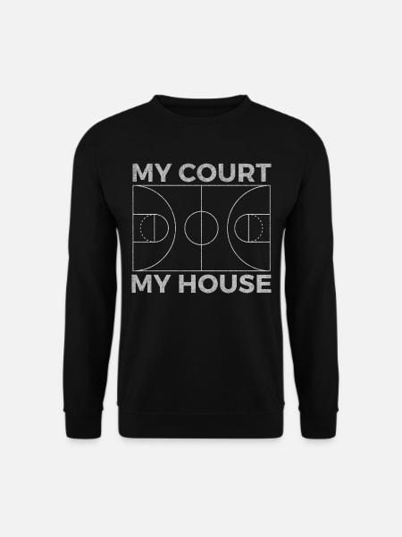 MY COURT MY HOUSE BASKETBALL GREY GRUNGE - Unisex Sweatshirt - black