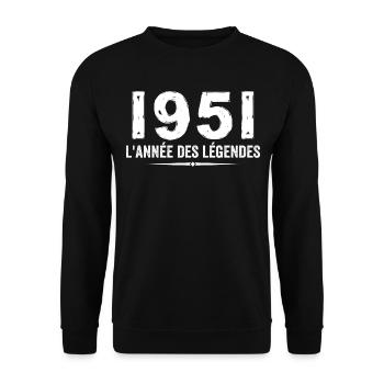 1951 Year of the Legends - 1951 Anniversary Gift - Unisex Sweatshirt - black - Front - Alina (178cm) & Michal (187cm)