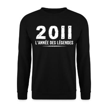 2011 Jahr der Legenden - Geschenk zum Jubiläum 2011 - Unisex Pullover - Schwarz - Vorne - Alina (178cm) & Michal (187cm)