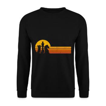 D'échecs rétro joueur d'échecs cadeau pièces d'échecs - Sweat-shirt Unisexe - noir - Devant - Alina (178cm) & Michal (187cm)