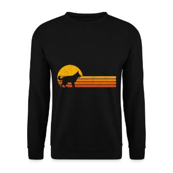 German shepherd retro dog owner gift - Unisex Sweatshirt - black - Front - Alina (178cm) & Michal (187cm)
