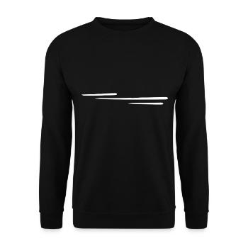 drei Linien Linie - Unisex Pullover - Schwarz - Vorne - Alina (178cm) & Michal (187cm)