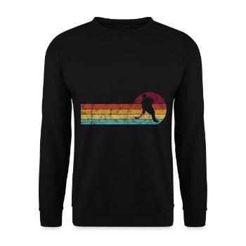 Ice Hockey Ice Hockey Retro Skates Puck Ice - Unisex Sweatshirt - black - Front - Alina (178cm) & Michal (187cm)