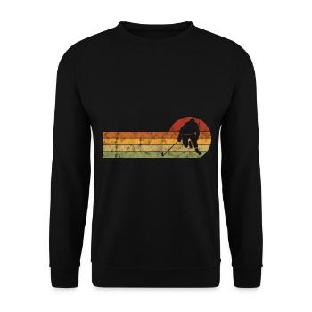 Ice Hockey Ice Hockey Retro Skates Puck Ice - Unisex Sweatshirt - black - Front - Alina (178cm) & Michal (187cm)