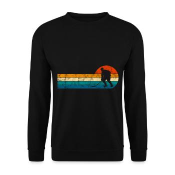 Ice Hockey Ice Hockey Retro Skates Puck Ice - Unisex Sweatshirt - black - Front - Alina (178cm) & Michal (187cm)