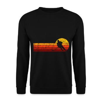 Ice Hockey Ice Hockey Retro Skates Puck Ice - Unisex Sweatshirt - black - Front - Alina (178cm) & Michal (187cm)