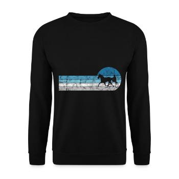 Chevaux de trot Trabrennsport Courses de chevaux - Sweat-shirt Unisexe - noir - Devant - Alina (178cm) & Michal (187cm)