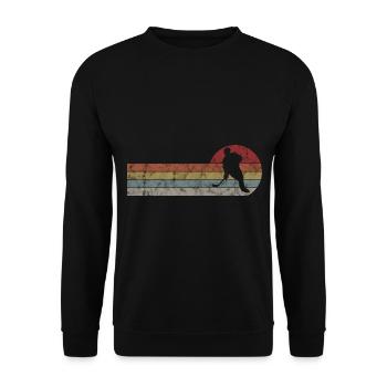 Hockey Ice Hockey Retro Skates Puck Ice - Unisex Sweatshirt - black - Front - Alina (178cm) & Michal (187cm)