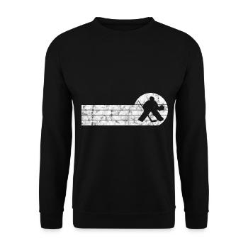 Ice Hockey Ice Hockey Retro Skates Puck Ice - Unisex Sweatshirt - black - Front - Alina (178cm) & Michal (187cm)
