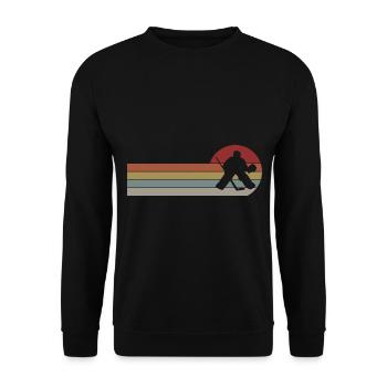 Ice Hockey Ice Hockey Retro Skates Puck Ice - Unisex Sweatshirt - black - Front - Alina (178cm) & Michal (187cm)