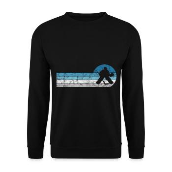 Ice Hockey Ice Hockey Retro Skates Puck Ice - Unisex Sweatshirt - black - Front - Alina (178cm) & Michal (187cm)