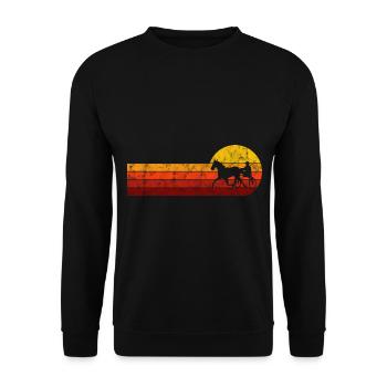 Trabrennen Pferd Pferde Trabrennsport Pferderennen - Unisex Pullover - Schwarz - Vorne - Alina (178cm) & Michal (187cm)