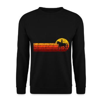 Dressurreiten Dressurreiter Reiten Reiter Pferd - Unisex Pullover - Schwarz - Vorne - Alina (178cm) & Michal (187cm)