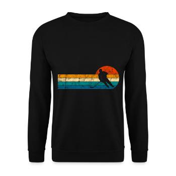 Ice hockey in retro or vintage style for children - Unisex Sweatshirt - black - Front - Alina (178cm) & Michal (187cm)