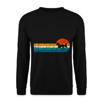 Trotteur trotter dans un style rétro ou vintage - Sweat-shirt Unisexe - noir - Devant - Alina (178cm) & Michal (187cm)
