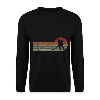 Ice hockey in retro or vintage style for children - Unisex Sweatshirt - black - Front - Alina (178cm) & Michal (187cm)